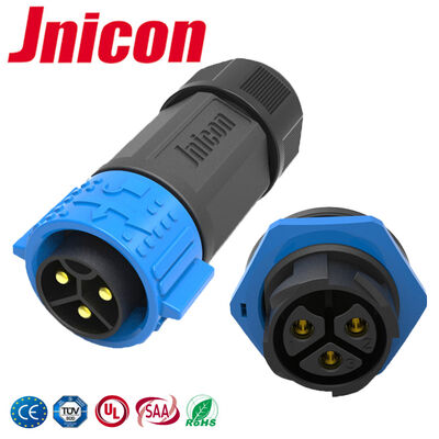 Gold Plated Brass M25 3 pin plug socket connector 60A For New Energy
