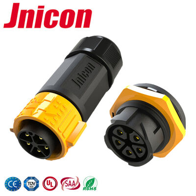 30A 5 Pin Circular Connector M25 ชายหญิงกันน้ำ Power Connector