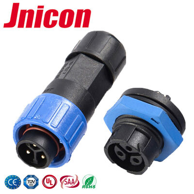PA66 10A ขั้วต่อสายไฟแรงดันต่ำกันน้ำ M16 ขั้วต่อการบินแบบล็อคตัวเอง