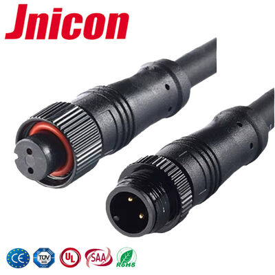 M12 พลาสติก ผู้ชาย ผู้หญิง Connectors ODM 2 Pin 10A เครื่องเชื่อมพลังงานวงกลม