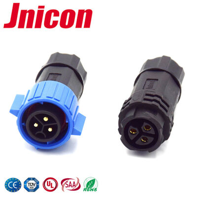 M19 IP68 ขั้วต่อแบบวงกลมกันน้ำ 300V 3 พินขั้วต่อสายไฟชายกับหญิง