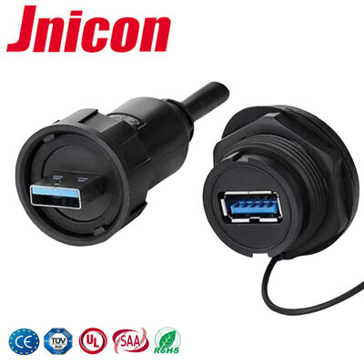 เครื่องเชื่อม USB แบบกลม กันน้ํา แผนที่ติดตั้ง IP67 พล็อกเชื่อม USB นอก