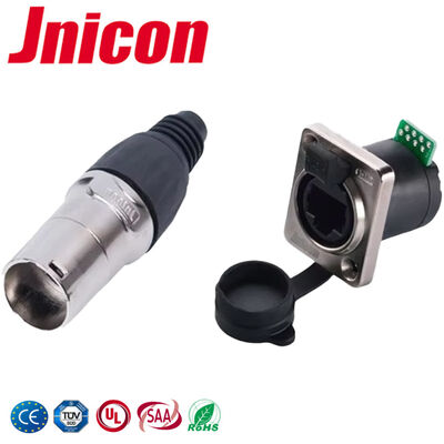 UL94-V0 IP44 IP65 ปลั๊กซ็อกเก็ต RJ45 ขั้วต่อเมาท์แผงกันน้ำ 500V