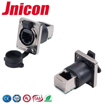 IP44/IP65 Bayonet Lock เชื่อมต่อขั้วต่อกันน้ำ RJ45 โลหะผสมทองแดง 500V