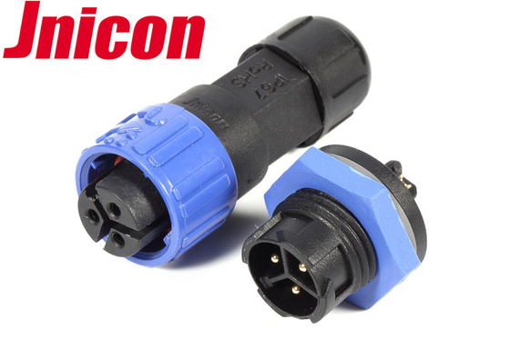 Jnicon LED ซ็อกเก็ตปลั๊กกันน้ำ 10A 3 ขากดล็อคแผงเมาท์
