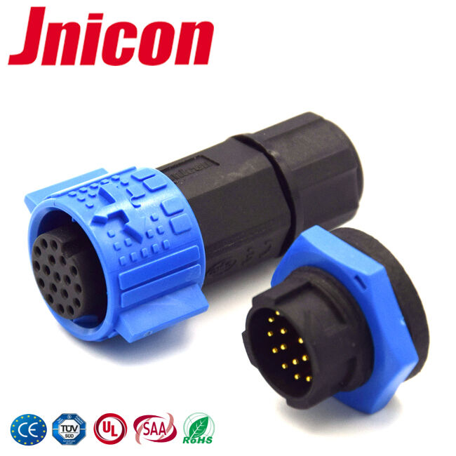 M19 5A 12 Pin Waterproof Connector IP67 ชาย หญิง โซค็อตสําหรับข้อมูล