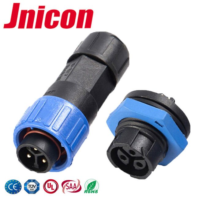 PA66 10A ขั้วต่อสายไฟแรงดันต่ำกันน้ำ M16 ขั้วต่อการบินแบบล็อคตัวเอง