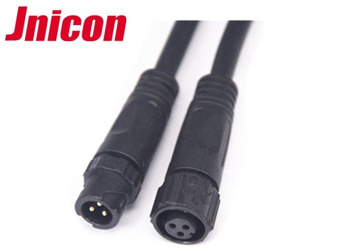 ตัวเชื่อมต่อวงกลมข้อมูลสีดำกันน้ำ 3 พินพร้อมสาย 3 x 22AWG / 24 AWG