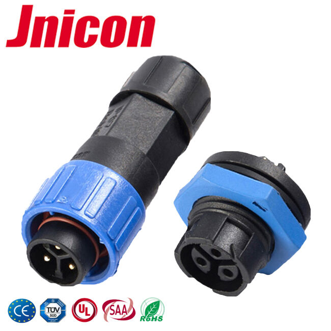 อุตสาหกรรม M16 Quick Lock 3 Pin Panel Mount 10A เครื่องเชื่อมต่อกันน้ําสําหรับอุปกรณ์สื่อสาร
