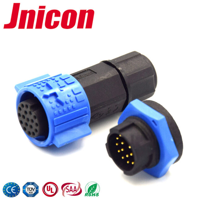 300V M19 16 Pin Waterproof Plug And Socket Connector CE Obtain Industrial Data Connector