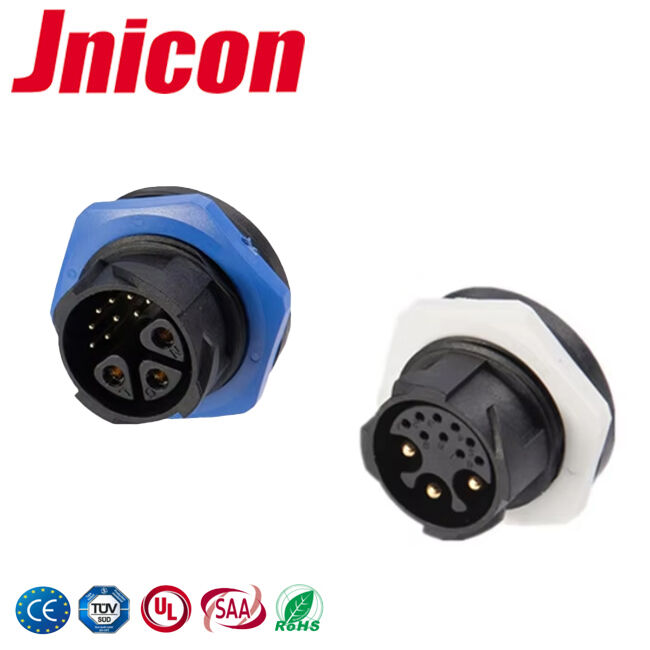 คอนเน็กเตอร์สัญญาณและไฟ Jnicon 30A กันน้ำ UL 300V คอนเน็กเตอร์ 3+9 พิน ซ็อกเก็ต