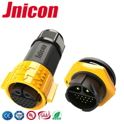 2+20 Pin M25 Outdoor Waterproof Connector Industrial Plug Socket IP67 เครื่องเชื่อมหลายปิน