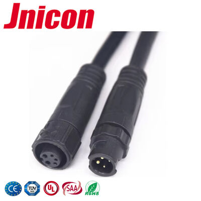 PA66 M12 2 + 3 Pin ขั้วต่อสายไฟกันน้ำกลางแจ้งขั้วต่อไฟสัญญาณไฟ