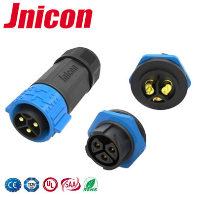 50A กันน้ํา Bulkhead เครื่องเชื่อมไฟฟ้า 3 ปิน พลาสติกวงกลมสําหรับอิเล็กทรอนิกส์กลางแจ้ง