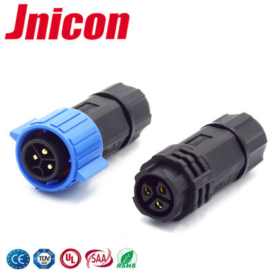 PA66 M19 20A 3 เฟส ขั้วต่อสายไฟ กันน้ำภายนอกอาคาร แบบต่อสายกับสายด่วน