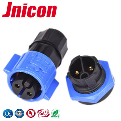 ขั้วต่อสายไฟ IP67 สำหรับแผงวงจร 2 พิน ขั้วต่อไฟกันน้ำ 300V สำหรับอุปกรณ์อิเล็กทรอนิกส์ภายนอกอาคาร