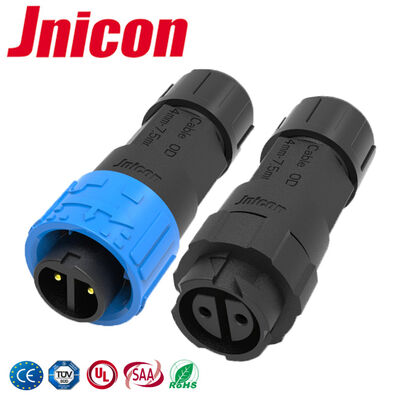 M16 10A ขั้วต่อ 2 พิน IP68 300V ตัวผู้ ตัวเมีย แบบเชื่อมต่อด่วน